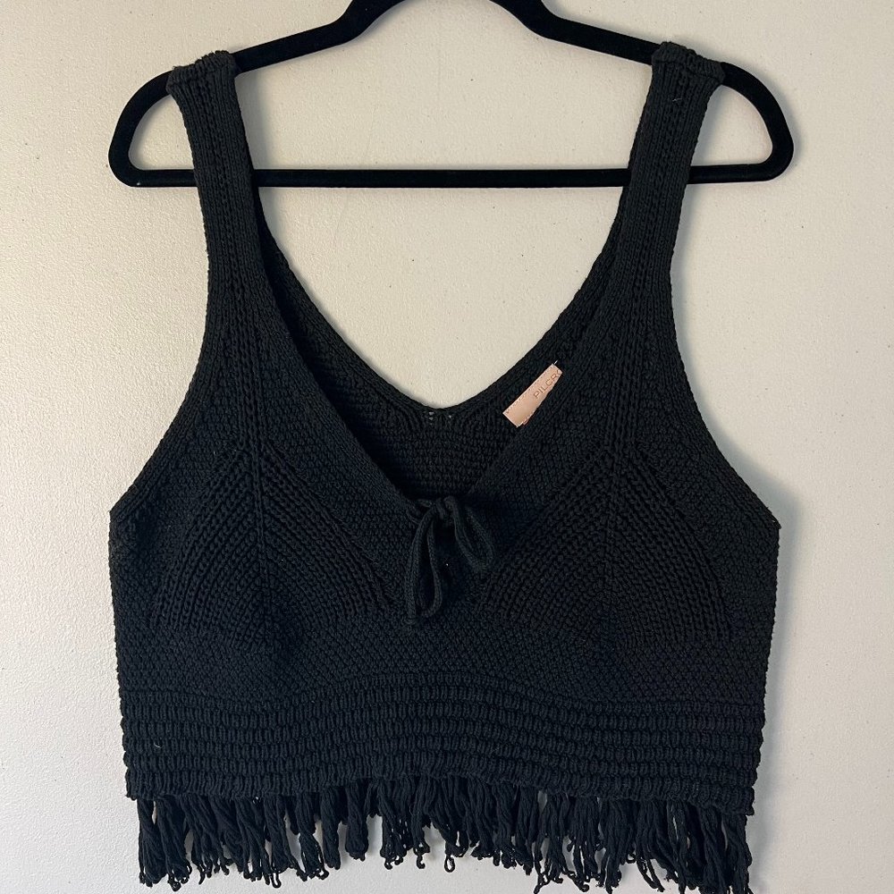 Anthropologie Pilcro Knit Tank Top with Fringe
